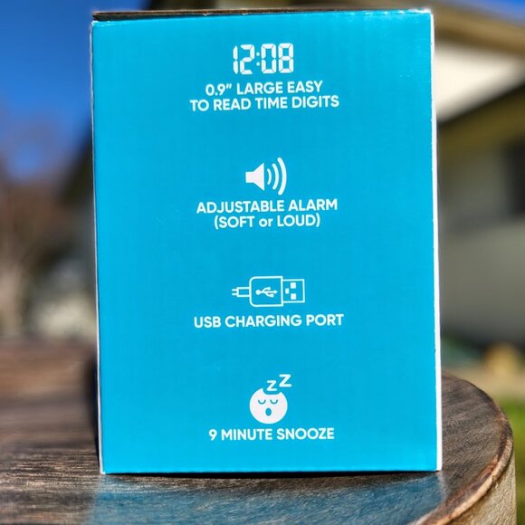 2X Digital Desk Table Alarm Clock BUNDLE USB Charging Port Black Silver - Picture 5 of 12